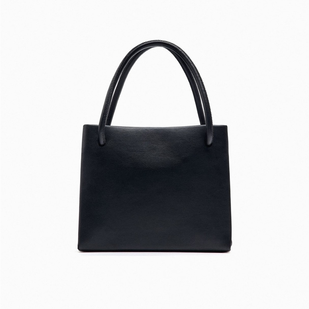 Zara SQUARED MINI TOTE BAG. Black. One Size. New with Tags. - Picture 5 of 5